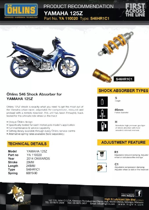 Y125Z-ohlins