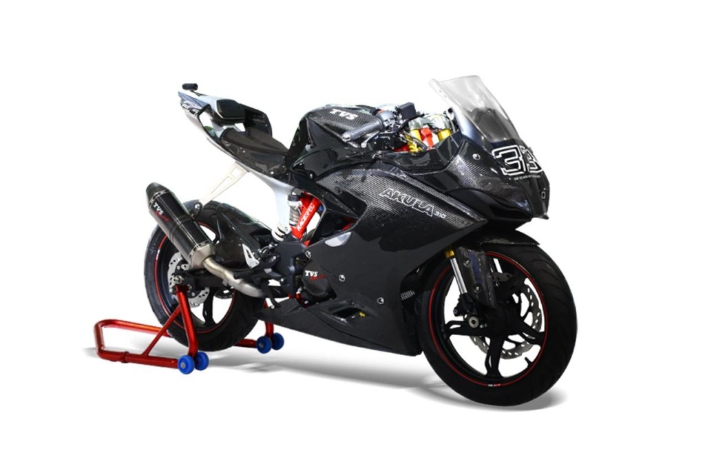 The upcoming BMW 313cc baby sports bike is based on this, the TVS Akula 310