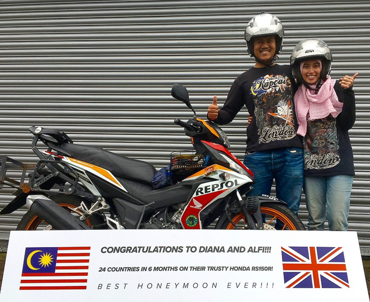 Malaysian couple returns home from global Honda RS150R honeymoon ride -  Motorcycle news, Motorcycle reviews from Malaysia, Asia and the world -  BikesRepublic.com