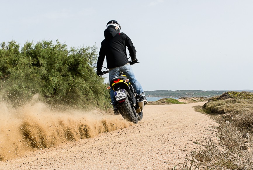 scrambler on dirt